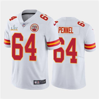 Super Bowl LV 2021 Men Kansas City Chiefs #64 Mike Pennel White Limited Jersey